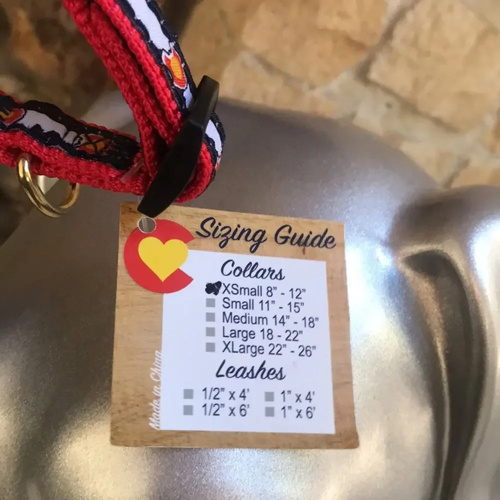 NEW Colorado  Flag X-Small Dog Collar Blue Red 8-12 inches